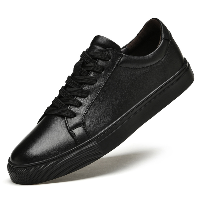 Men's Leather Sneakers Thick-soled Sports Casual Shoes